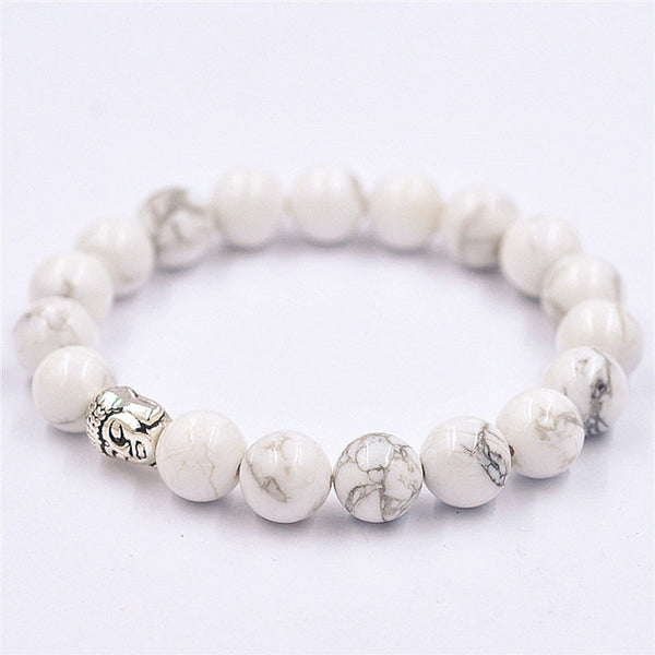 White Beaded Buddha Bracelet - Kay&P