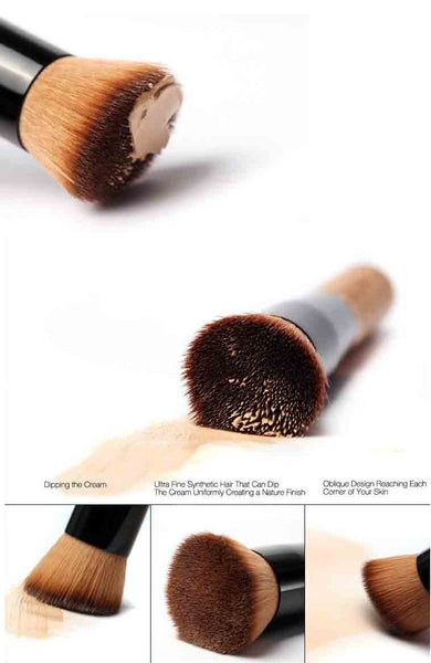 Angled Makeup Brush with Wooden Handle - Kay&P