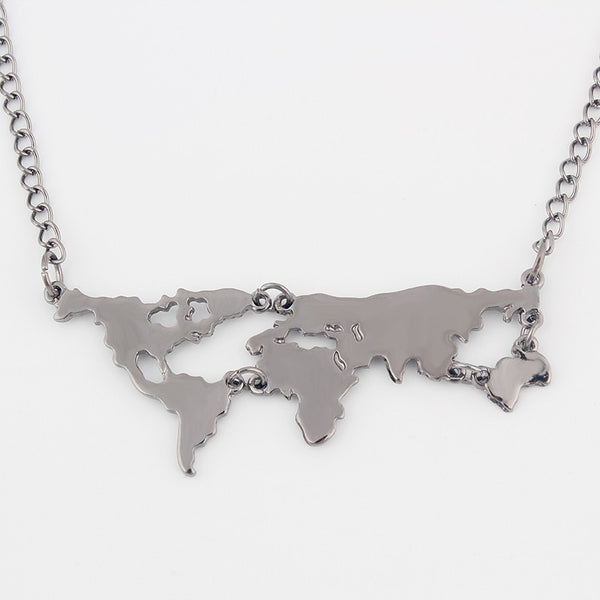 World Map Pendant Necklace - Kay&P