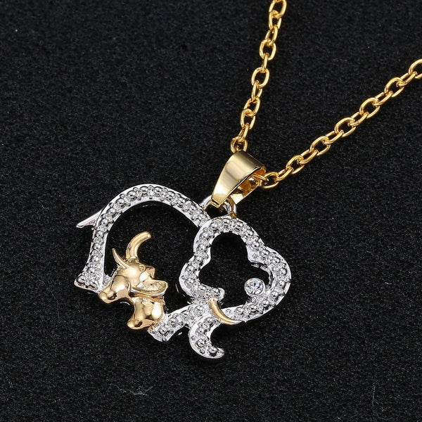 Crystal Mother & Infant Elephant Necklace - Kay&P