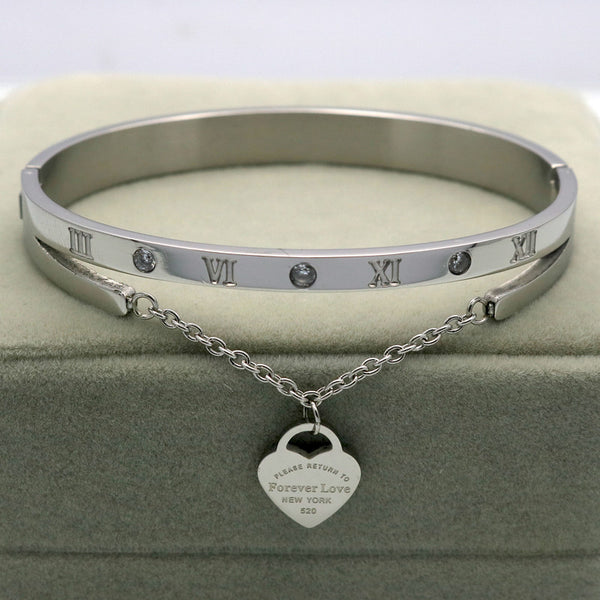 Classical Heart Bangle with Gems - Kay&P