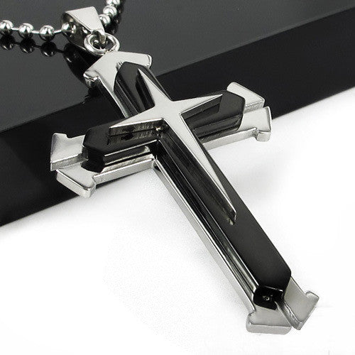 Silver Accented Modern Cross - Kay&P