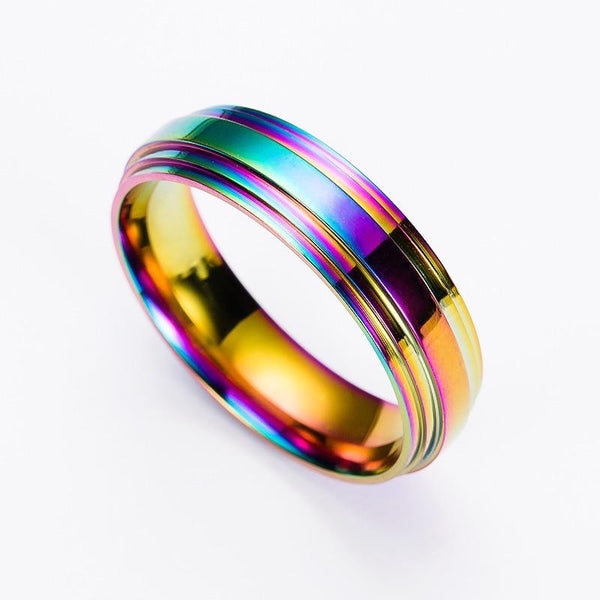 FREE Rainbow Titanium Style Stepped Ring - Kay&P