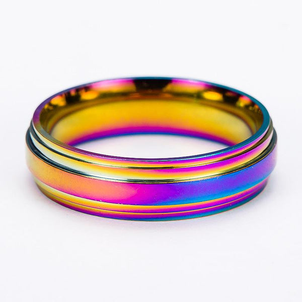 FREE Rainbow Titanium Style Stepped Ring - Kay&P