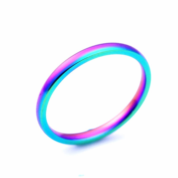 Rainbow Titanium Style Ultra Thin Ring - Kay&P