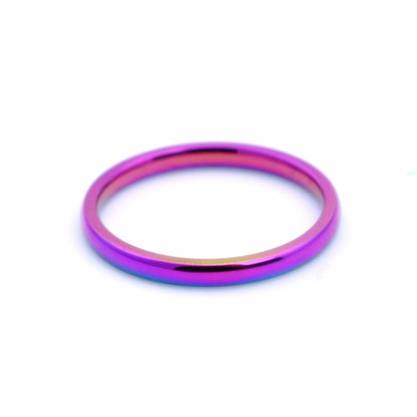 Rainbow Titanium Style Ultra Thin Ring - Kay&P