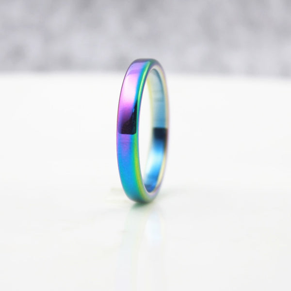 Rainbow Titanium Style Slim Ring - Kay&P