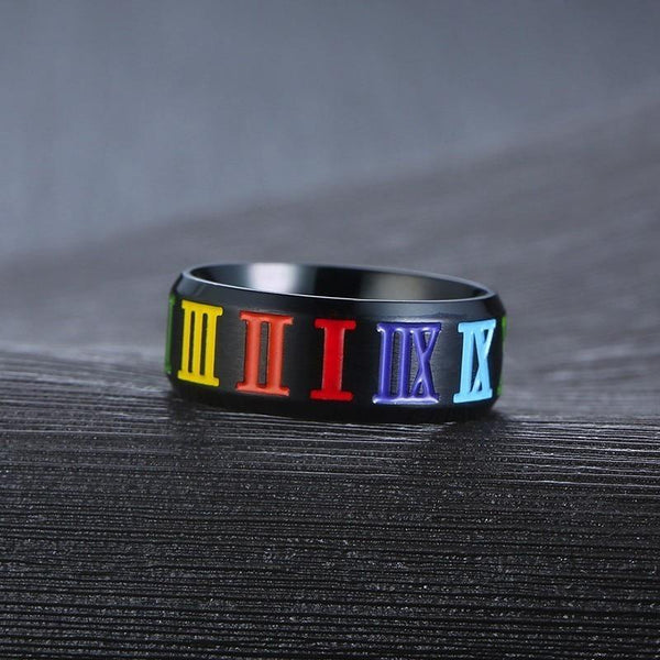 FREE Rainbow Roman Numerals Ring - Kay&P