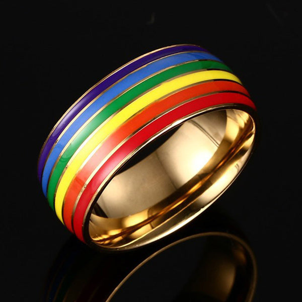 Gold Rainbow Band Ring - Kay&P