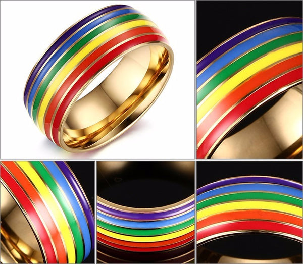 Gold Rainbow Band Ring - Kay&P