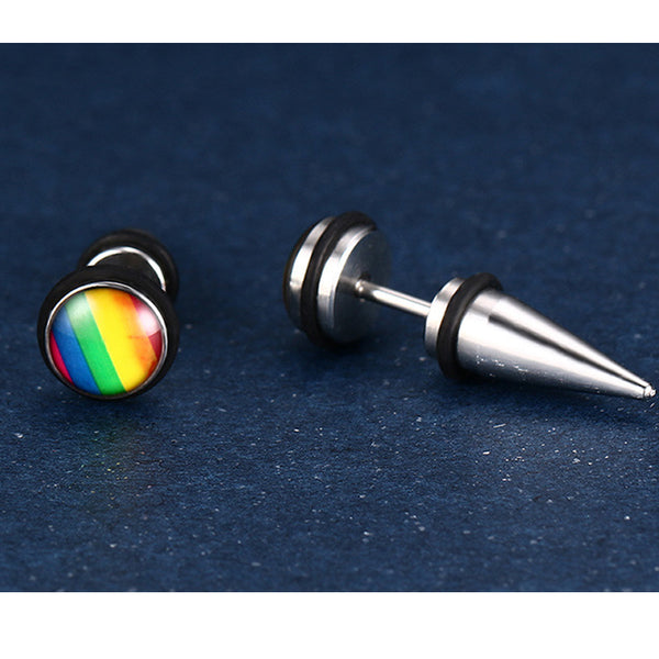 LGBT Rainbow Spike Earrings - Kay&P