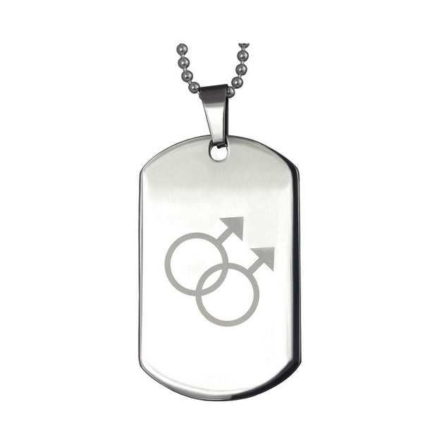 Stainless Steel Male-Male Dog Tag Necklace - Kay&P
