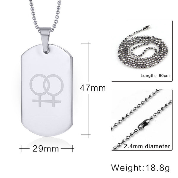 FREE Stainless Steel Male-Male Dog Tag Necklace - Kay&P
