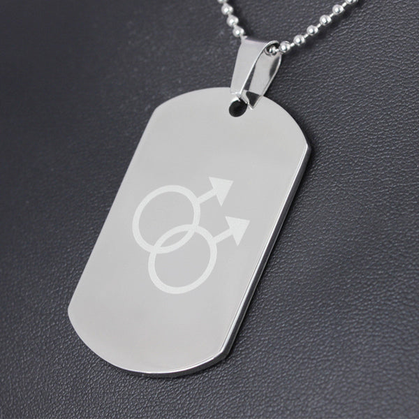 FREE Stainless Steel Male-Male Dog Tag Necklace - Kay&P