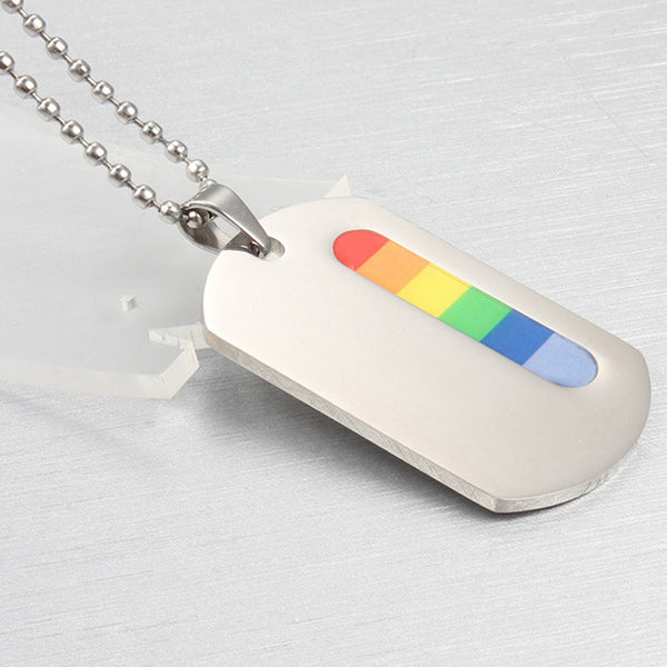 FREE Rainbow Stainless Steel Dog Tag with Slotted Hole - Kay&P