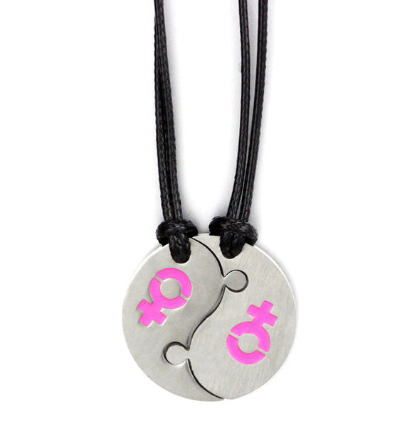2 Piece Female-Female Yin Yang Pendants Necklaces - Kay&P