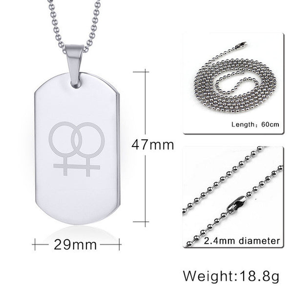 Stainless Steel Male-Male Dog Tag Necklace - Kay&P