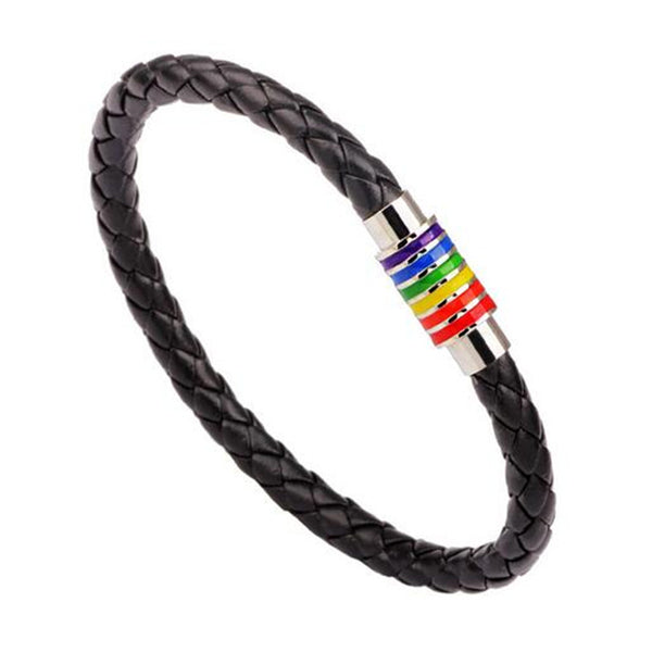 FREE LGBT Rainbow Leather Bracelet - Kay&P