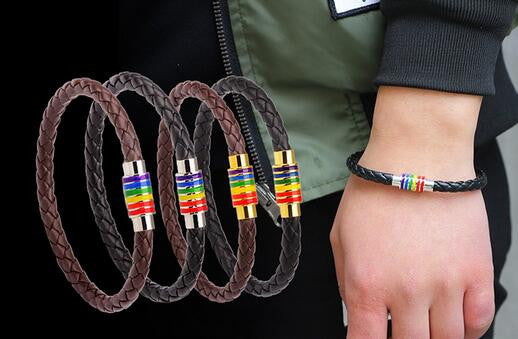 LGBTQ Pride Rainbow Leather Chain Link Strap – KMM & Co.