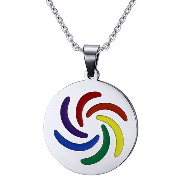Rainbow Swirl Pendant Necklace - Kay&P
