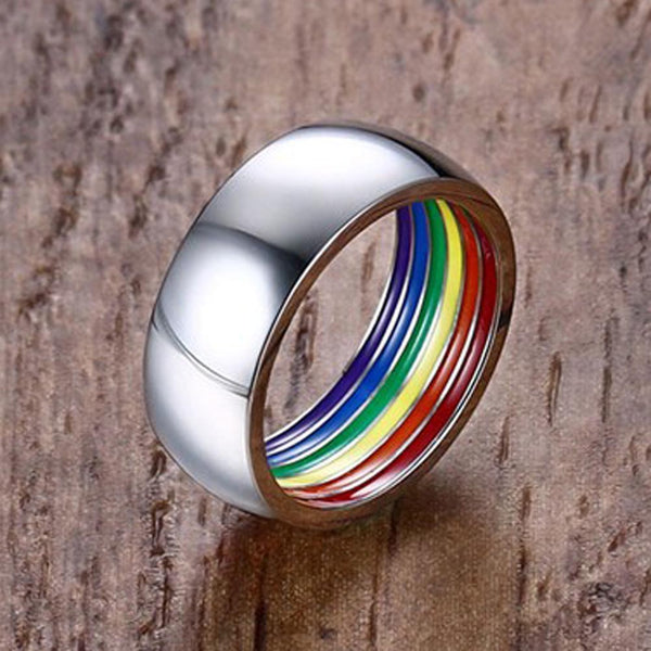 Stainless Steel Inside Rainbow Ring - Kay&P