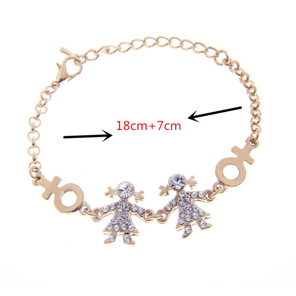 Crystal Charm Bracelet Female-Female Love - Kay&P