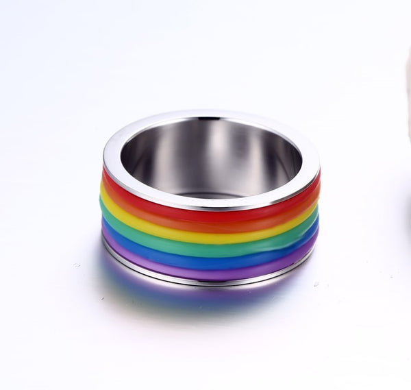 Stainless Steel Rainbow Silicone Ring - Kay&P