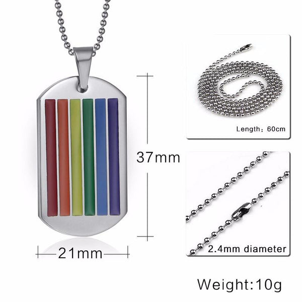 Rainbow Dog Tag Pendant - Kay&P