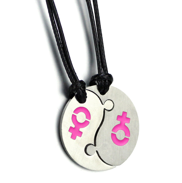 2 Piece Female-Female Yin Yang Pendants Necklaces - Kay&P