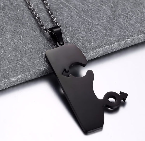 Male Male Symbol Jigsaw Pendant Necklace - Kay&P
