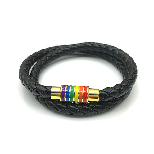 FREE Double Wrap Rainbow Leather Bracelet - Kay&P